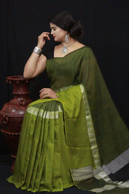Linen Chanderi Cotton Saree
