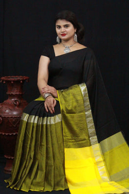 Linen Chanderi Cotton Saree