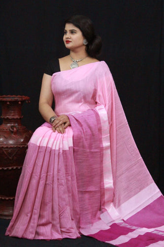 Linen Chanderi Cotton Saree