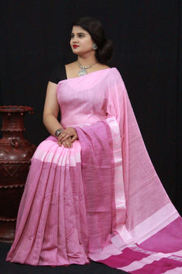 Linen Chanderi Cotton Saree