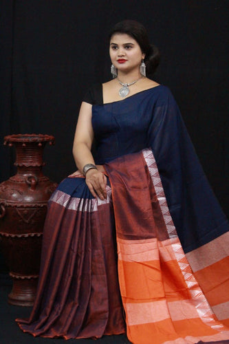 Linen Chanderi Cotton Saree