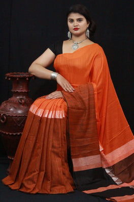 Linen Chanderi Cotton Saree